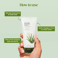 The Face Shop Herb day Cleansing Foam 170 ml | Face wash with aloe and green tea extracts | Face Wash for Dry Skin | Face wash that hydrates skin & maintains PH Level | Korean Skin care Products