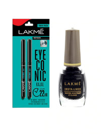 Lakmé Set Of Matte Insta-Liner & 2 Eyeconic Kajal Stick, Multi