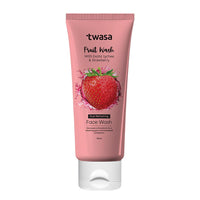 Twasa Dual Refreshing Fruit Face Wash For Instant Glow & Revitalized Complexion with Exotic Lychee & Strawberry | Brightening, Exfoliating & Gentle Skin Hydrating Face Wash - 100 ml
