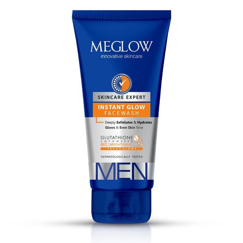 Meglow by Leeford | Instant Glow Facewash for Men | Skin Brightening Face Wash | Deeply Exfoliates & Hydrates | Glows & Even Skin Tone 100g
