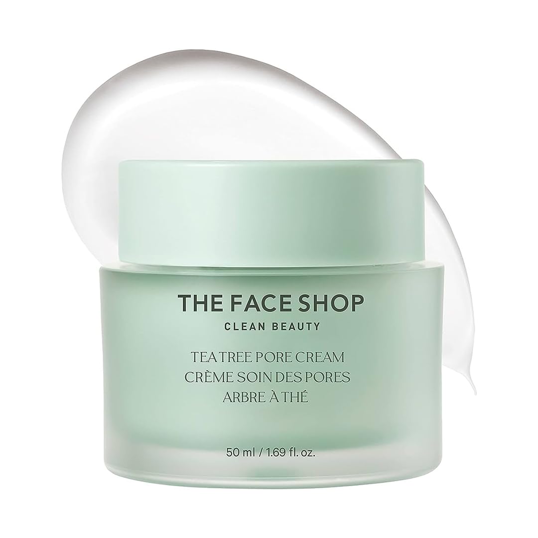 The Face Shop Tea Tree Pore Cream | Fresh Moisturizer Soothes Skin Irritation & Reduce Heat Inside Skin | Gently Removes Dead Skin & Impurities | Appropriate for Trouble Skin |50ml, K-Beauty