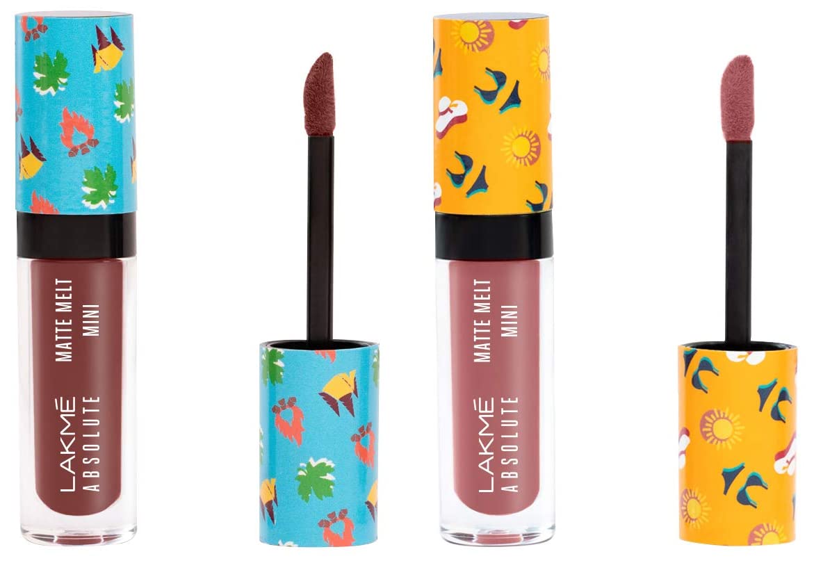 Lakmé Liquid Lipstick Brown Souvenir (Matte) & Lakmé Liquid Lipstick Nude Umbrella (Matte)