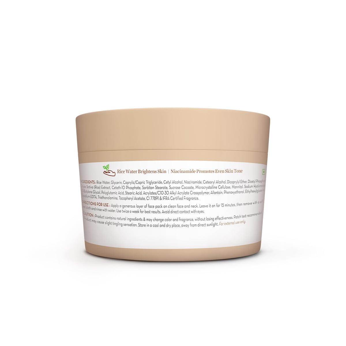 Mamaearth Rice Dewy Bright Face Pack with Rice Water & Niacinamide For Glass Skin 200g | DIY-like Texture | Gives Glass-Like Glow |Instant Brightness | Gel Cream Face Mask |Free From Harmful Chemicals