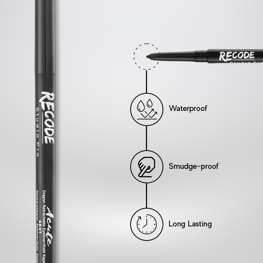recode Black Eyeliner Acute Matte Kajal Pencil 0.35 Gms