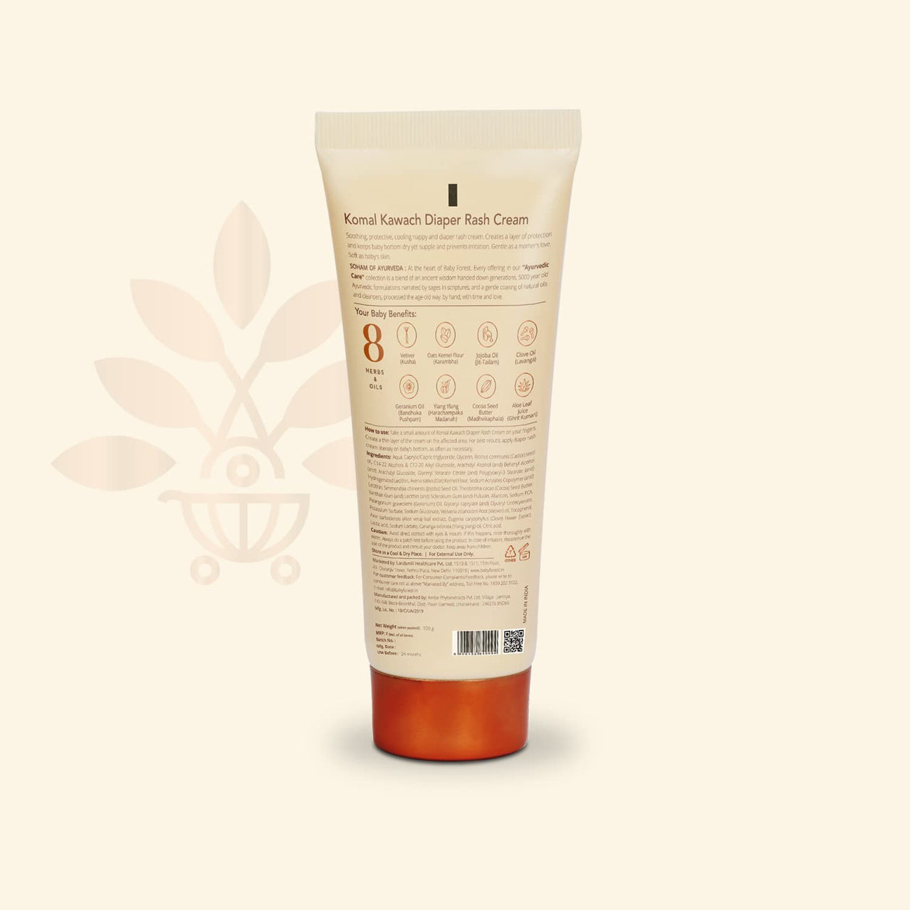 Baby Forest Dulaar Pyar Baby Powder | Talc-Free Baby Powder (200g) with Komal Kawach Diaper Rash Cream (100g)