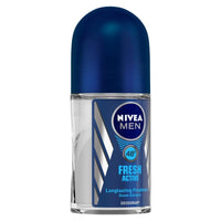 Nivea Deodorant Roll On, Pearl & Beauty for Men, 50ml And Deodorant Roll-On, Fresh Active Original for Men, 50ml