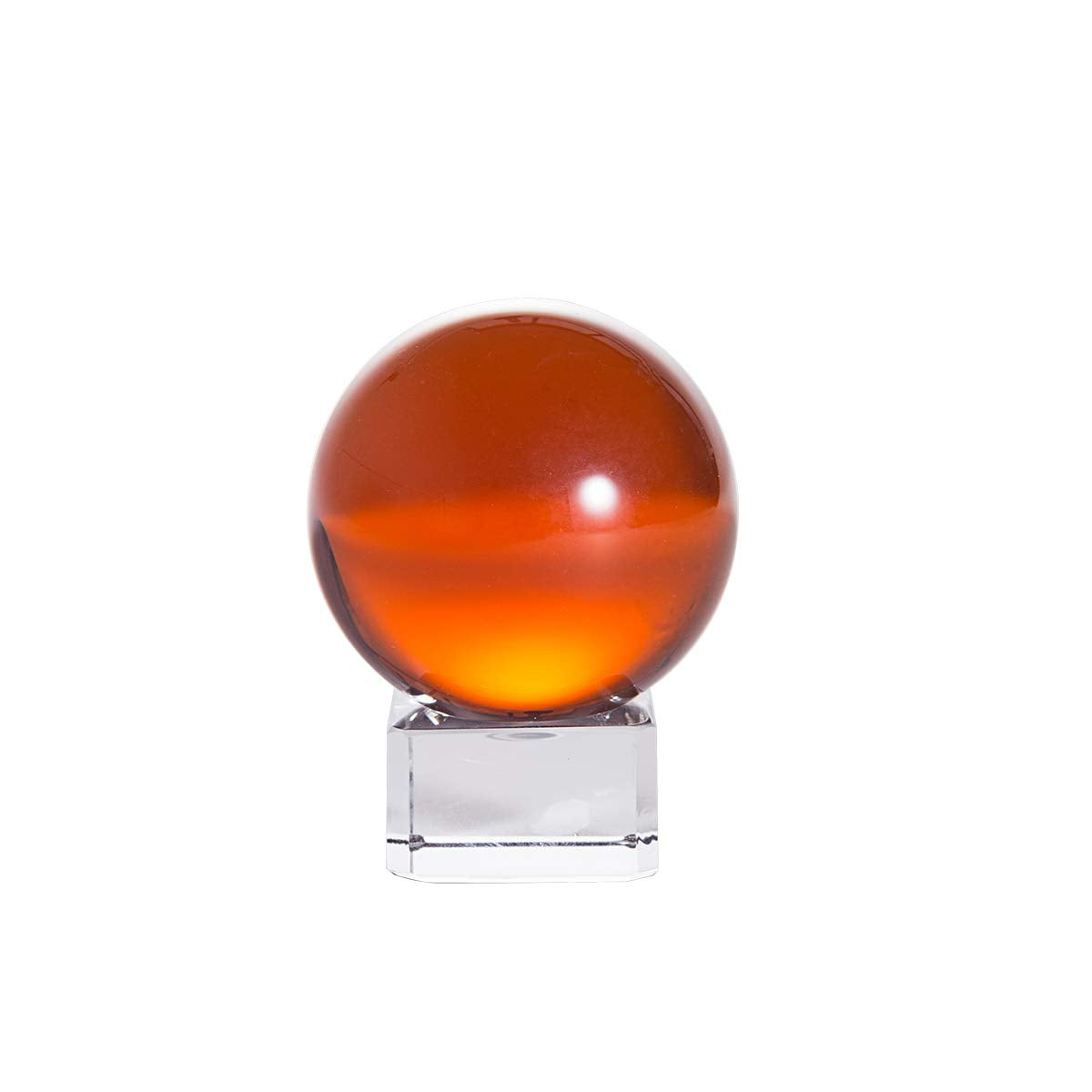 LONGWIN 40mm(1.6 inch) Solid Mini Fengshui Crystal Ball Healing Crystals Amber