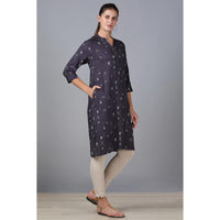 in. fuse by Shoppers Stop Mandarin Neck Printed Cotton Women Straight Fit Kurta