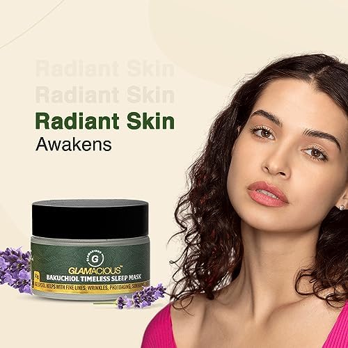 Glamacious Bakuchiol Timeless Sleep Mask(30g) | Anti-Aging & Hydrating Night Mask | Reduces Age Spots & Wrinkles | Improves Skin Tone & Texture | Antioxidant-Rich | Protects Against Sun Damage