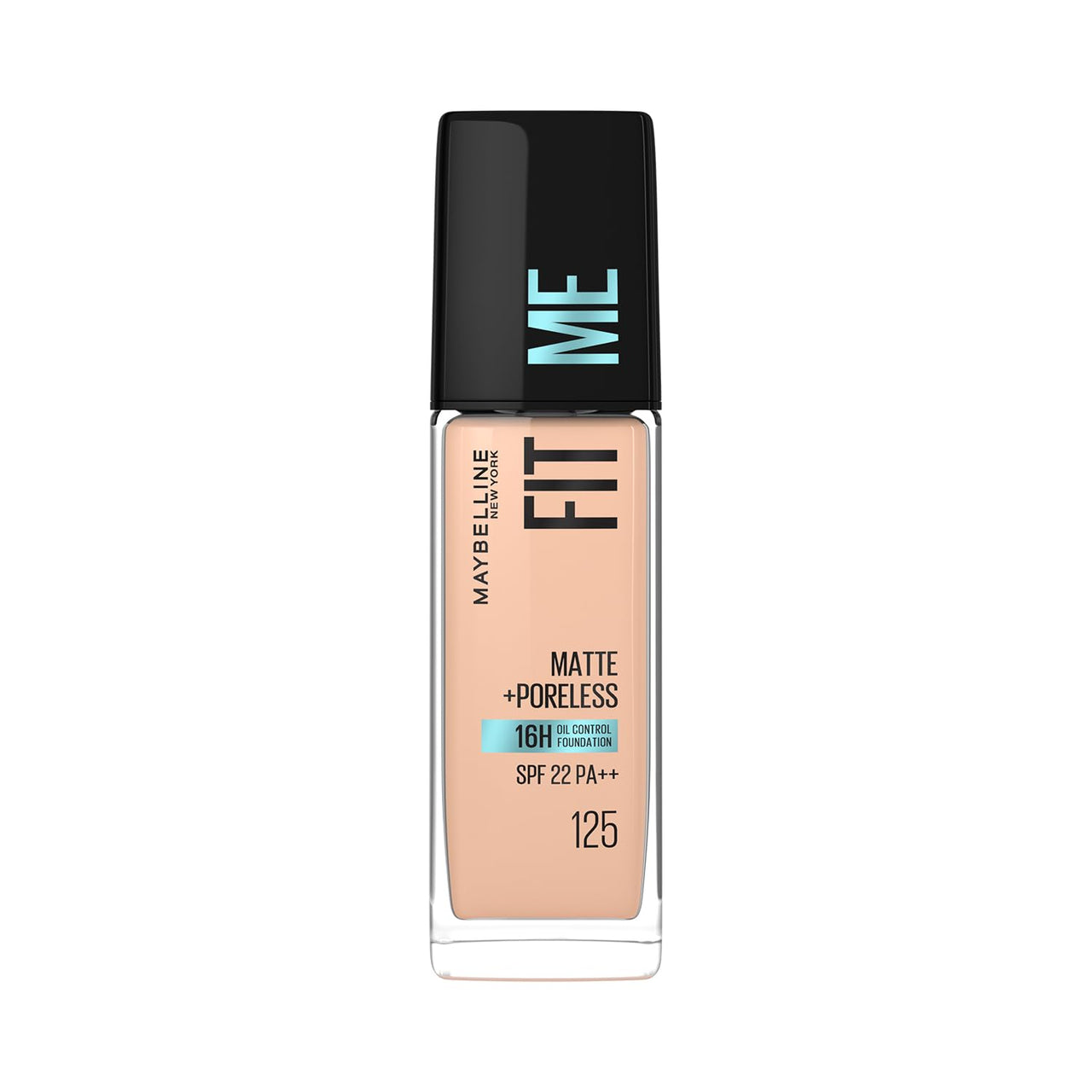 Maybelline New York Liquid Foundation, Matte Finish, With SPF, Absorbs Oil, Fit Me Matte + Poreless, 125 Nude Beige, 30 ml