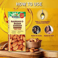 Zandu Raughan-E-Badam Shireen Sweet Almond Oil 100% Pure & Natural Cold Pressed 50Ml
