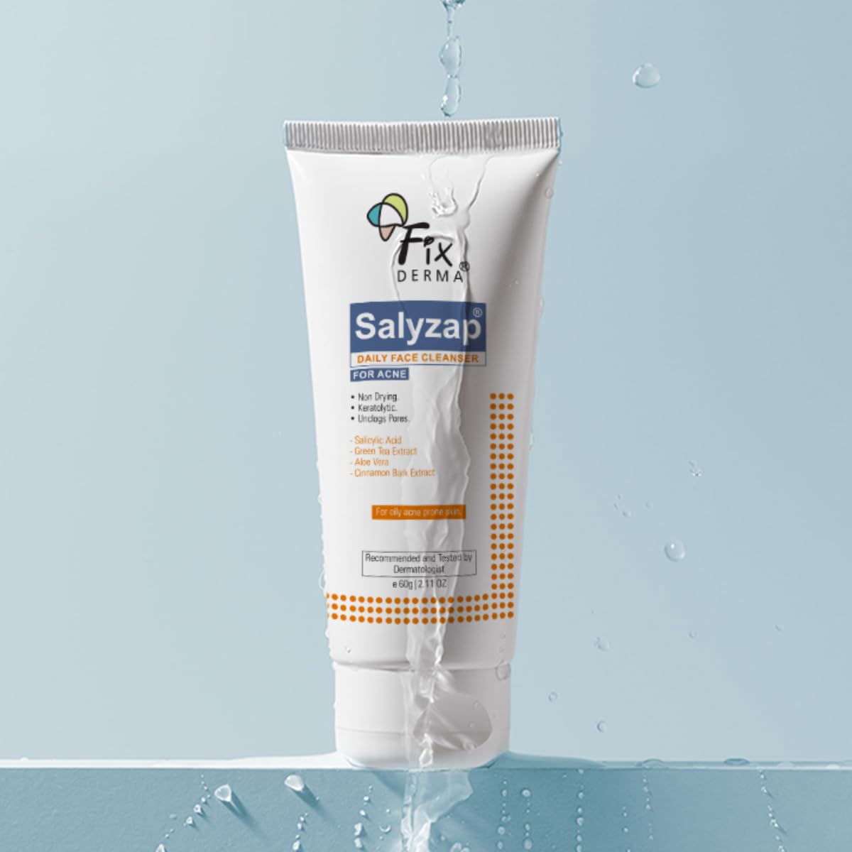 Fixderma 2% Salicylic Acid Face Wash for Oily Skin | Sulphate Free | Face Cleanser for Acne or Pimples | Acne Clearing Face Wash for Men & Women - 60 ML