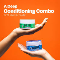 MANETAIN Ultimate Bond Repair & Moisture Therapy Duo – 2 x 100gm | Bond-Building & Hydrating Deep Conditioning Treatment | FiberHance, Plant-Based Keratin, Algae Oil & Hyaluronic Acid | Frizz Control, Curl Definition & Damage Repair | Sulphate & Paraben-F