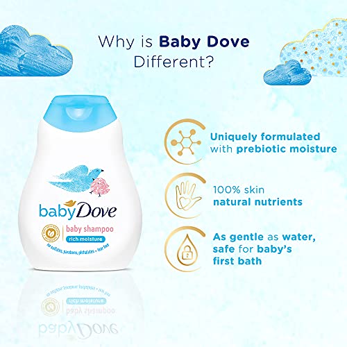 Baby Dove Rich Moisture Baby Lotion 200 ml, No Tears Baby Shampoo 200ml and Hair to Toe Baby Wash 200 ml, Hypoallergenic, No Sulphates, No Parabens