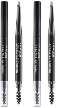 Maybelline New York Brow Pencil, With Spoolie, Long-lasting and Natutal-looking Results, Define & Blend Brow Pencil, Grey Brown, 0.16 g (Pack of 2)