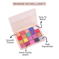 Seven Seas Perfect Finish Professional Eyeshadow Pigmented Colors | Long Wearing And Easily Blendable Eye Makeup Palette | Multicolor - 25Gm | Shimmery & Glitter Finish (Skin)