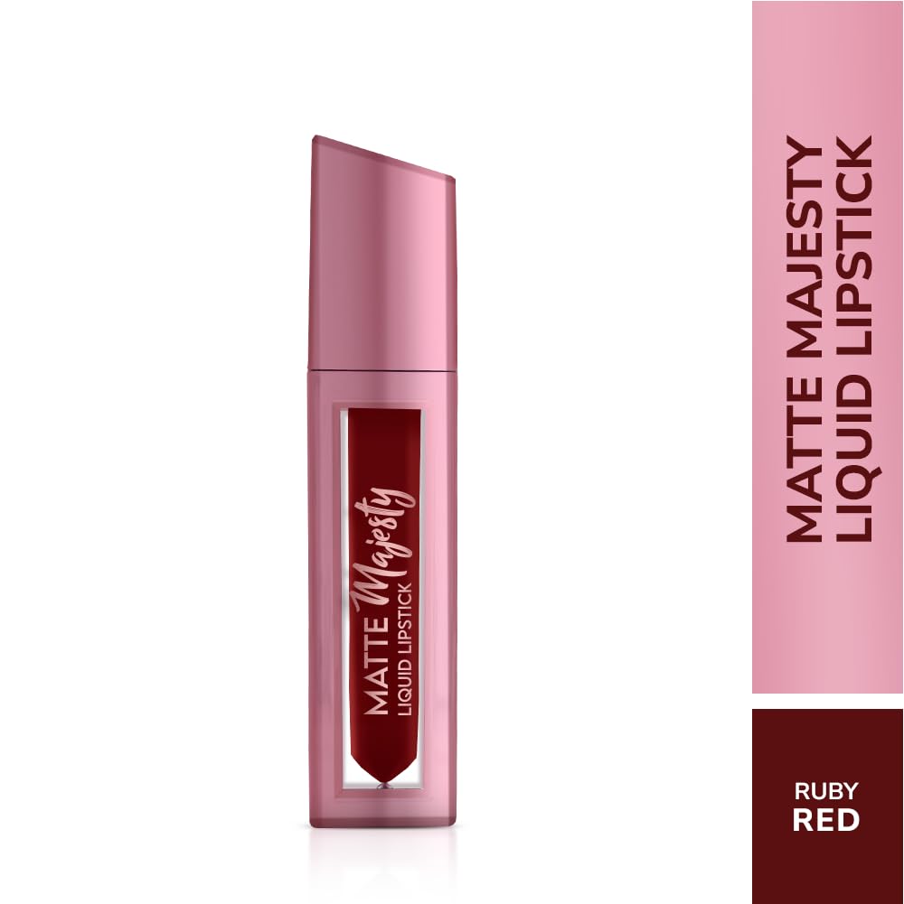 MATTE Majesty Liquid Lipstick Smudged Proof Long Lasting Highly Pigmented Water Proof Matte Liquid Lipstick (Rubby Red)