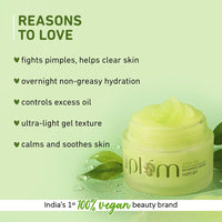 Plum Green Tea Renewed Clarity Night Gel Mini | Hydrates Skin & Fights Acne | Lightweight, Quick-Absorbing, Non-Sticky Gel Texture | Oily, Acne-Prone Skin | 100% Vegan(15ml)