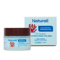 Naturali Aqua Hydrating Gel Moisturiser | With Superfoods Earth Marine Water & Sea Algae | Locks Skin Moisture | Keeps Skin Fresh & Dewy | Paraben-free | For Normal to Dry Skin | Lightweight, Absorbs Quickly | Best Hydrating Moisturiser | 50ml
