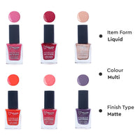 Million Colors Nail Polish Combo Pack of 6 | Long Lasting Nail Paint Quick Drying, Chip-Resistant, High Shine | Non Toxic & Paraben Free | Gift Set for Women (Multi 1, 10 ml)