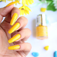 DeBelle Gel Nail Finish Polish Caramelo Yellow(Yellow), 8 Ml - Enriched With Natural Seaweed Extract, Cruelty Free, Toxic Free