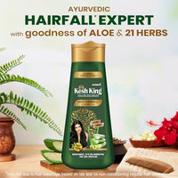 Kesh King Ayurvedic Anti Hairfall Shampoo Reduces Hairfall 21 Natural Ingredients With The Goodness Of Aloe Vera, Bhringraja And Amla For Silky, Shiney, Smooth Hair, 340Ml