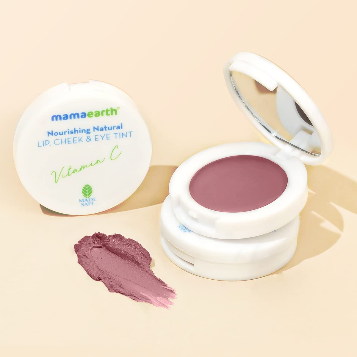 Mamaearth Nourishing Natural Lip Cheek & Eye Tint with Vitamin C & Cocoa - 02 Coco Nude- 4 g