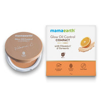 Mamaearth Glow Oil Control Radiant Compact Spf 30 With Vitamin C & Turmeric For 2X Instant Glow For Normal Skin- 9 G (Almond Glow), Brown