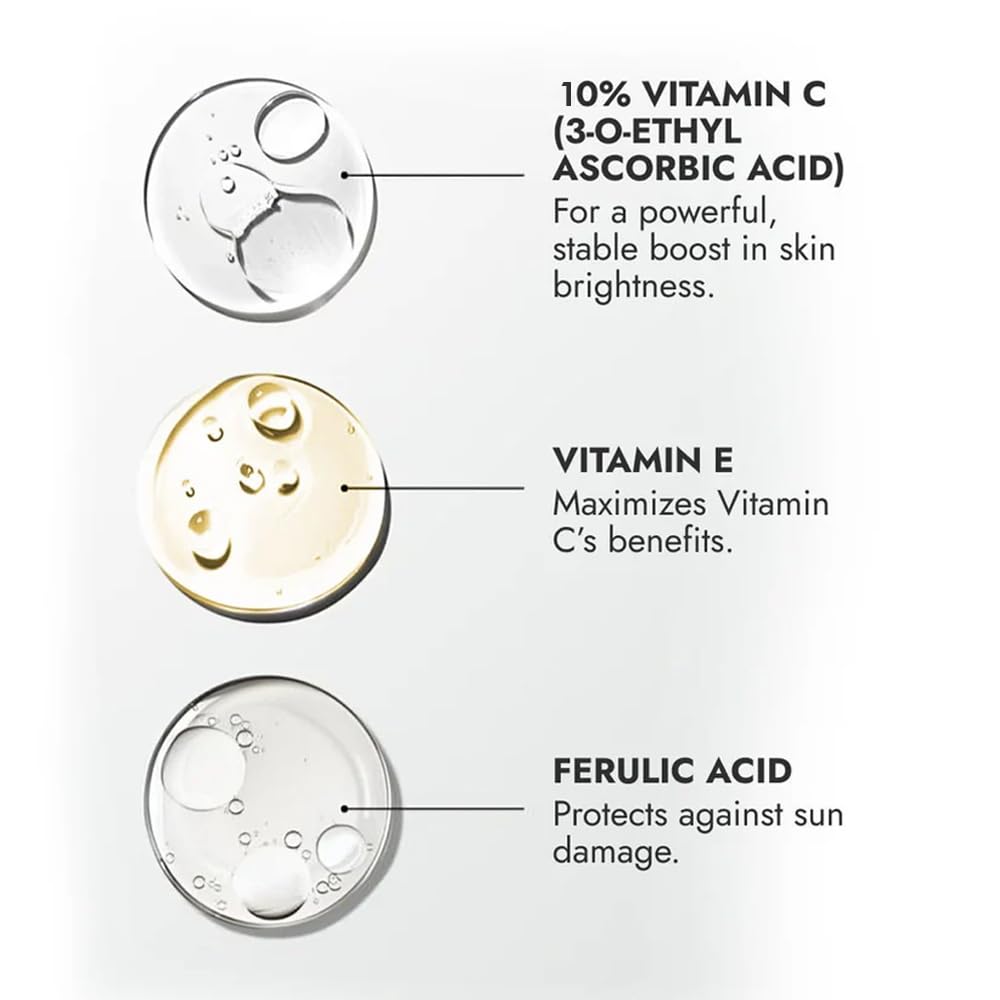 Cos-IQ 10% Vitamin C Serum, 30ml | With Vitamin E & Ferulic Acid | Glowing & Brightening Skin | Anti-Aging Serum for Wrinkles, Fine Lines & Dark Spots | All Skin Types | 30-Days Pack