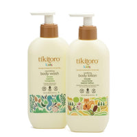 Tikitoro Kids Body Combo Pack | 100% Vegan with Nourishing Body Wash & Soothing Body Lotion | No Parabens & Sulphates | Gift Combo Pack (Age: 4+) (300 ml x 2)