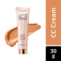 LAKMÉ 9 to 5 Primer with Matte Powder Medium Coverage Foundation Compact for all skin types, Ivory Cream, 9g And 9 to 5 Complexion Care CC Cream, Honey, 30g