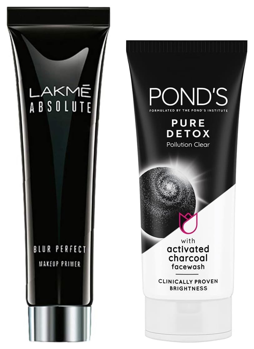 Lakmé Absolute Blur Perfect Makeup Primer, 30g And Pond's  Pure White Anti Pollution With Activated Charcoal Facewash, 100g
