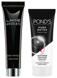 Lakmé Absolute Blur Perfect Makeup Primer, 30g And Pond's  Pure White Anti Pollution With Activated Charcoal Facewash, 100g