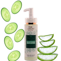 PURE AATMAN |Skin Nourishment Body Lotion | Paraben Silicones & Mineral Oil Free | 200ml | 100% Vegan | Body Lotion With Cucumber & aloe vera Glow for All Skin Type