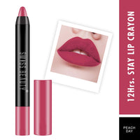 Swiss Beauty 12 Hrs. Stay Matte Lip Crayon, Peach Love, 3g - Long Lasting, Waterproof, Super Stay, Matte Finish Lip Crayon, Long Wear, Crayon Lipstick