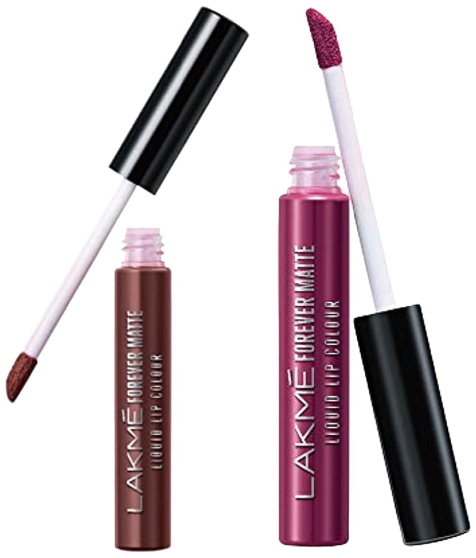 Lakmé Lakmé Forever Matte Liquid Lip Colour, Brown Espresso, 5.6 ml Forever Matte Liquid Lip Colour, Wine Glow, 5.6ml