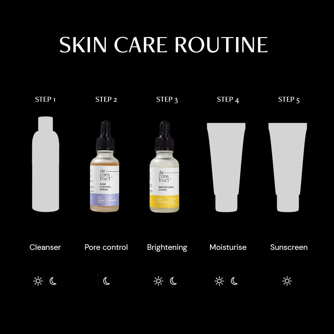 Deconstruct Oil Control Combo | 10% Niacinamide & 0.3% Alpha Arbutin and 2% Salicylic Acid & 3% Niacinamide | For All Skin Types | 30ml each | Pack of 2