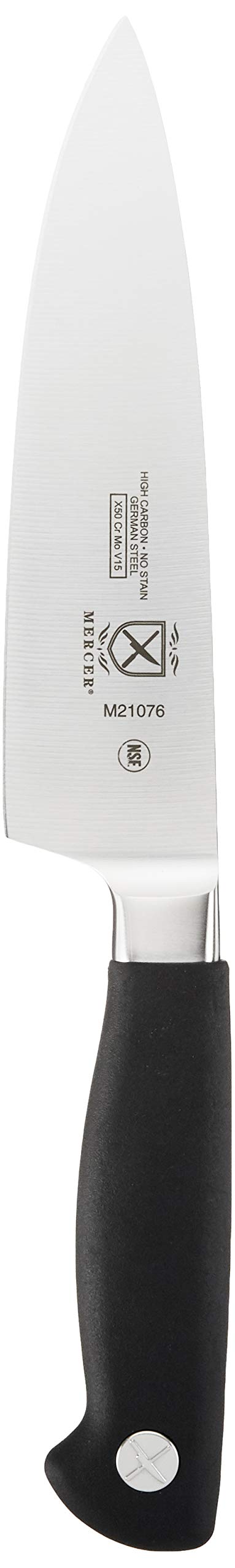 Mercer Culinary M21076 Genesis 6-Inch Short Bolster Chef's  Knife, Black 6" Short Bolster Chef's  Knife