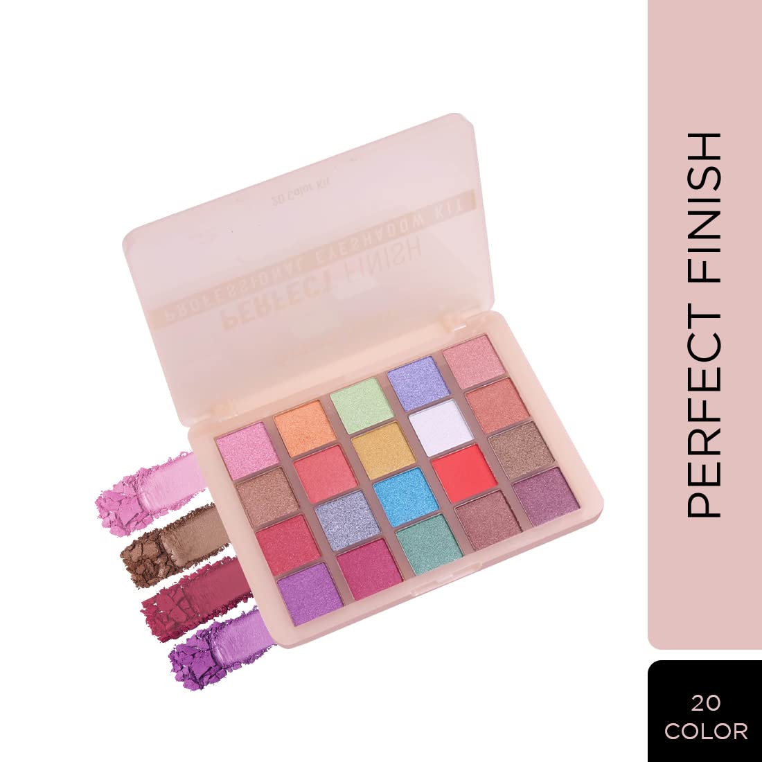 Seven Seas Perfect Finish Professional Eyeshadow Pigmented Colors | Long Wearing And Easily Blendable Eye Makeup Palette | Multicolor - 25Gm | Shimmery & Glitter Finish (Natural)