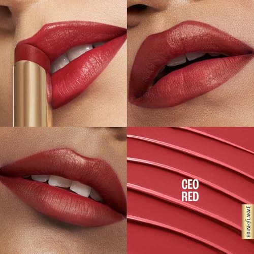 Lakmé 9to5 Lipstick, Hya Matte, with Hyaluronic Acid for hydrated lips, CEO Red 3.6gm