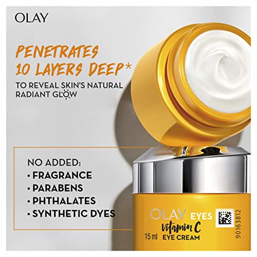 olay eye cream | Reduces Dark Circle, Wrinkles and Puffiness | With Peptides and Niacinamide | Normal, Oily, Dry & Combination Skin l Paraben & Sulphate free | 15ml (Vitamin c)