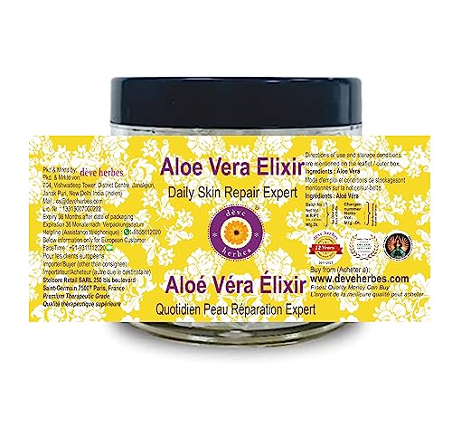 Deve Herbes Aloe Vera Gel (Elixir) | Made with 100% Pure Aloe Vera | Deeply Moisturizing & Hydrating | Daily Skin & Hair Care | For All Skin Types | 50gm