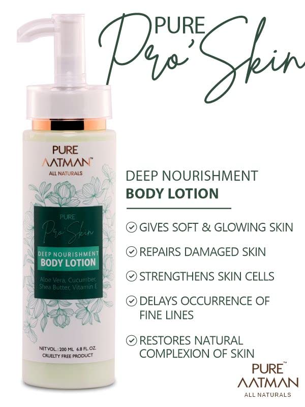 PURE AATMAN Shower Gel & body lotion for refreshing & Nourishment to body | Paraben & sulphate free aloe vera green apple gel Combo