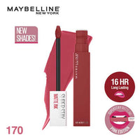 Maybelline New York Liquid Matte Lipstick, Long Lasting, 16hr Wear, Superstay Matte Ink, 170 Initiator, 5ml