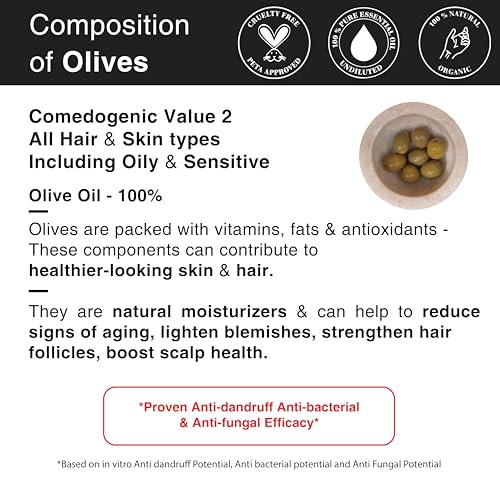 Soulflower Olive Hair & Skin Oil | 225ml | Cold-Pressed Oil for Hair Growth, Face Massage & Deep Moisturization | Reduces Wrinkles, Nourishes Scalp & Strengthens Roots | 100% Pure & Natural with Vitamin E