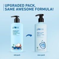 Plum Coconut Milk & Peptides strength & shine shampoo | Contains coconut milk, pea peptide | enhances hair's shine and strengthens hair | Paraben-Free| 100% vegan | 250ml