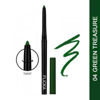 Flicka Wild & Kind Twist Kajal Pen 04 Green Treasure Waterproof & Long Lasting 0.30gm Shimmery Affair Lip Gloss 6 Gin Baby Pink 5ml