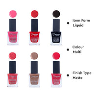 Million Colors Nail Polish Combo Pack of 6 | Long Lasting Nail Paint Quick Drying, Chip-Resistant, High Shine | Non Toxic & Paraben Free | Gift Set for Women (Multi 2, 10 ml)