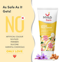 Mylo Care Ubtan Face Wash 100g | Detans, Brightens & Fights Acne | Removes Dead Skin & Blemishes | With Saffron, Turmeric & Nalpamaradi Oil | For All Skin Types