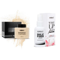 INSIGHT COSMETICS COMPACT (Banana) & INSIGHT Makeup Fixer Spray 75ml, Transparent, 1 count